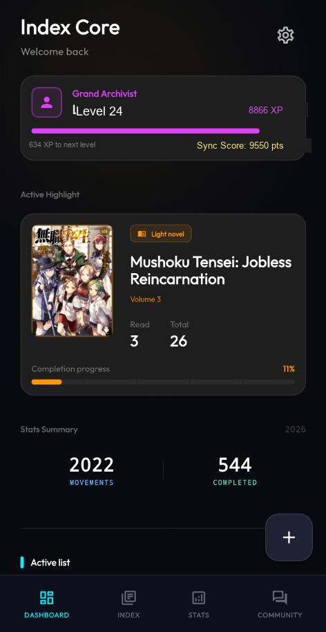 Index Core Dashboard HUD